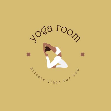 Yoga Class Ads with Meditating Woman Logo Tasarım Şablonu