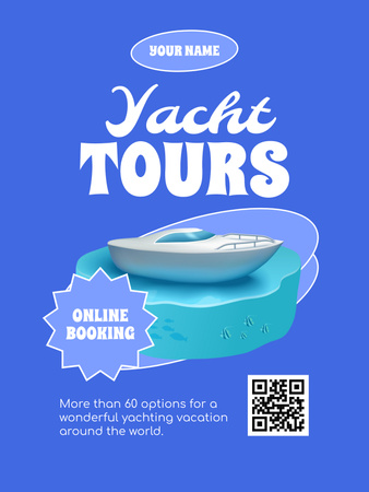 Yacht Tours Ad Poster US tervezősablon