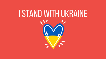 Modèle de visuel I stand with Ukraine - Youtube Thumbnail