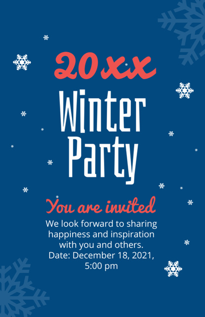 Ontwerpsjabloon van Invitation 5.5x8.5in van Welcome to Winter Party