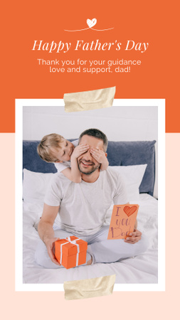 Template di design Little Boy Closing his Dad's Eyes with Palms Instagram Story