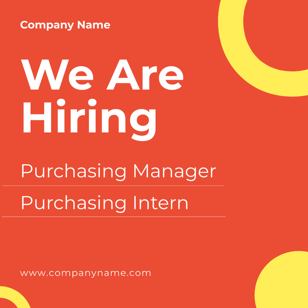 Template di design Hiring to Purchasing Manager Position LinkedIn post