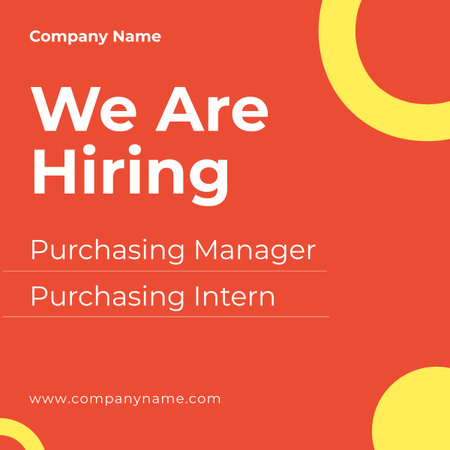 Hiring to Purchasing Manager Position LinkedIn post Design Template