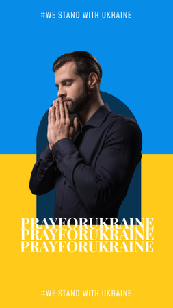rezar por ucraniana Instagram Story Modelo de Design