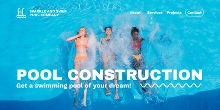 Dream Pool Construction Services Offer Image Modelo de Design