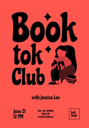 Book Club Invitation Poster 28x40in Design Template