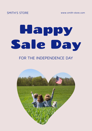 USA Independence Day Sale Announcement Poster A3 – шаблон для дизайну