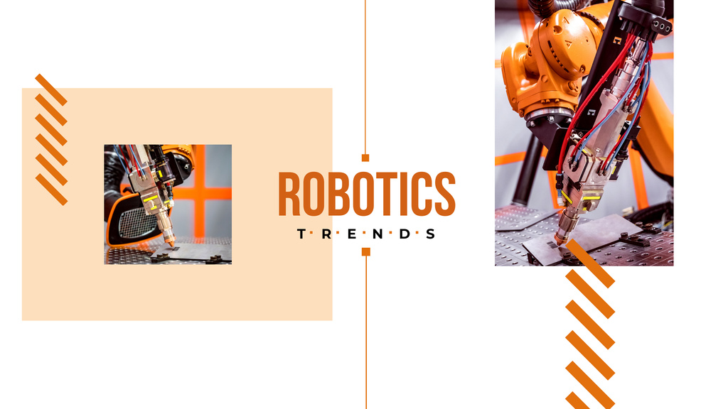 Plantilla de diseño de Robotics Trends Promotion In Orange Youtube 