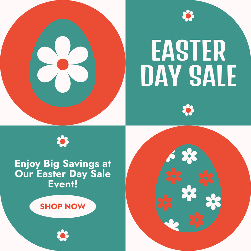 Easter Day Sale Announcement with Creative Illustration Instagram Design Template