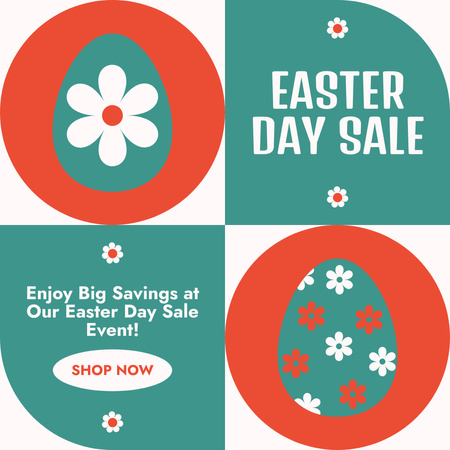 Modèle de visuel Annonce de vente du jour de Pâques avec illustration créative - Instagram