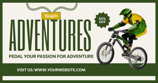 Ontwerpsjabloon van Facebook AD van Bicycles for Adventures and Travel