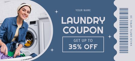 Designvorlage Big Discount Offer on Laundry Service für Coupon 3.75x8.25in