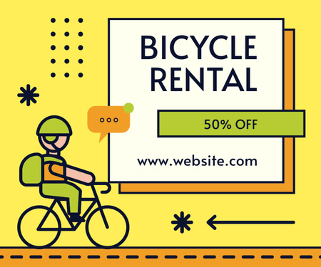 Special Offers on Bike Rentals Medium Rectangle Design Template