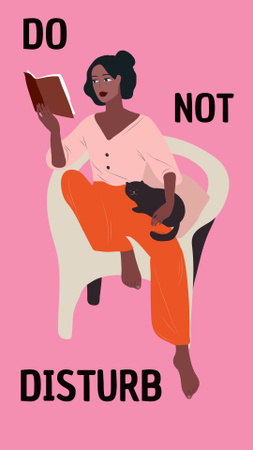 Platilla de diseño Woman Reading a Book Do Not Disturb Instagram Story