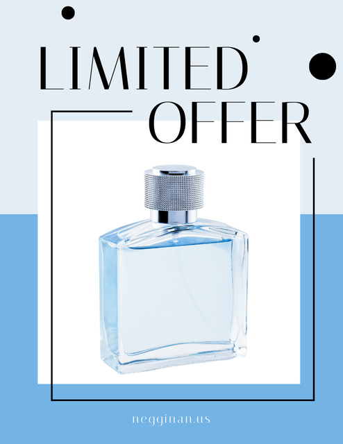 Ontwerpsjabloon van Flyer 8.5x11in van Affordable Luxury with Chic Perfume In Glass Bottle