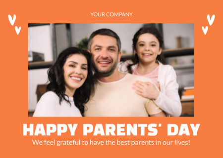 Happy Parents' Day cheer Card Design Template