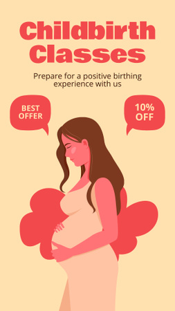 Designvorlage Bestes Angebot für Geburtsvorbereitungskurse für Instagram Story