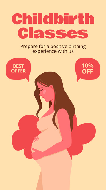 Childbirth Classes Best Offer Instagram Story – шаблон для дизайну
