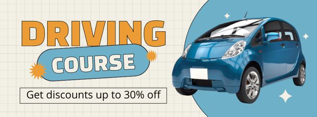 Awesome Automobile Driving Course Promotion With Discounts Facebook coverデザインテンプレート