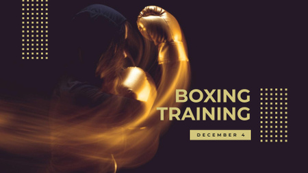 Boxing Training Offer with Boxer FB event cover Design Template