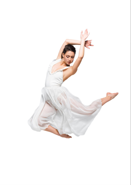 Passionate Professional Dancer in White Flyer A6 Modelo de Design