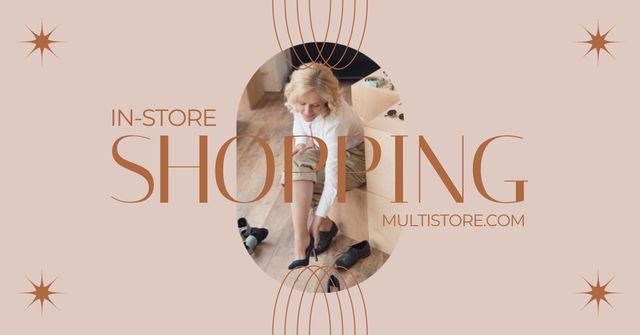 Fashion Boutique Ad with Stylish Blonde Facebook AD Design Template