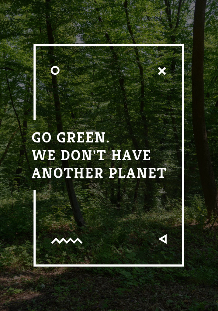 Platilla de diseño Citation about Green Planet with Forest Poster 28x40in