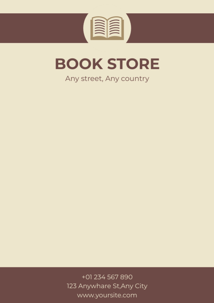 Letter from Book Store Letterhead – шаблон для дизайна
