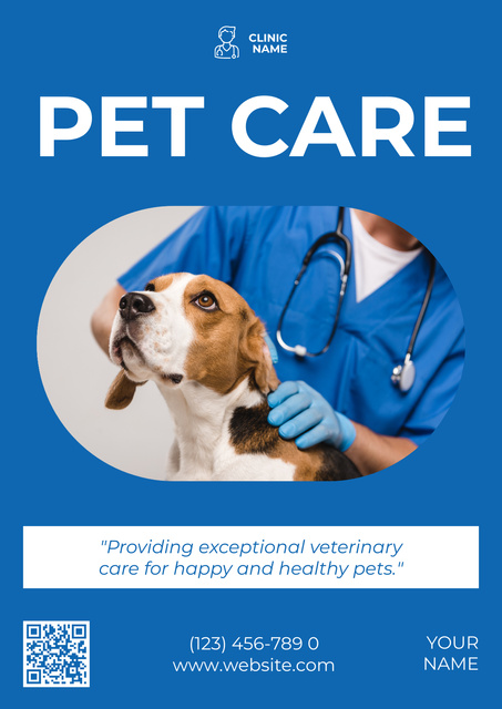 Plantilla de diseño de Medical Care of Pets Poster 