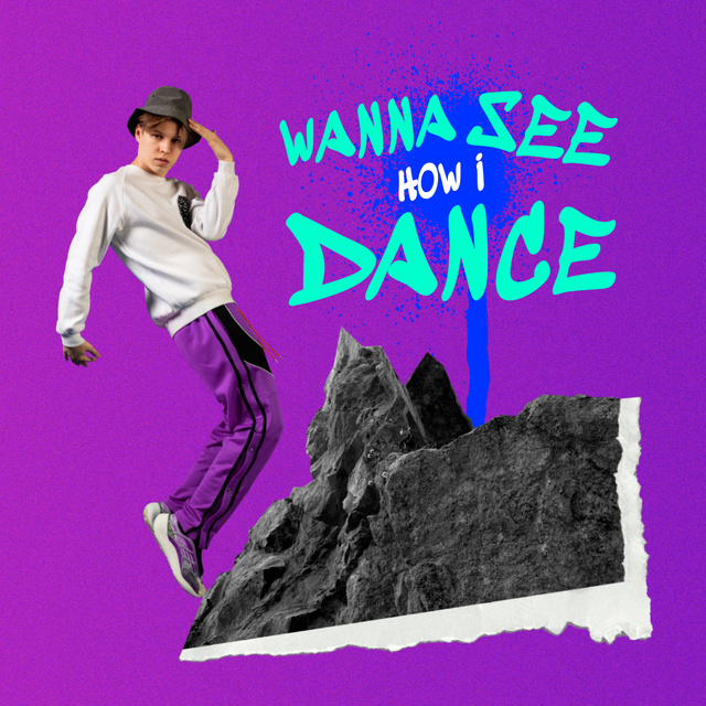 Funny Guy in Hat showing Dance Move Instagram Šablona návrhu
