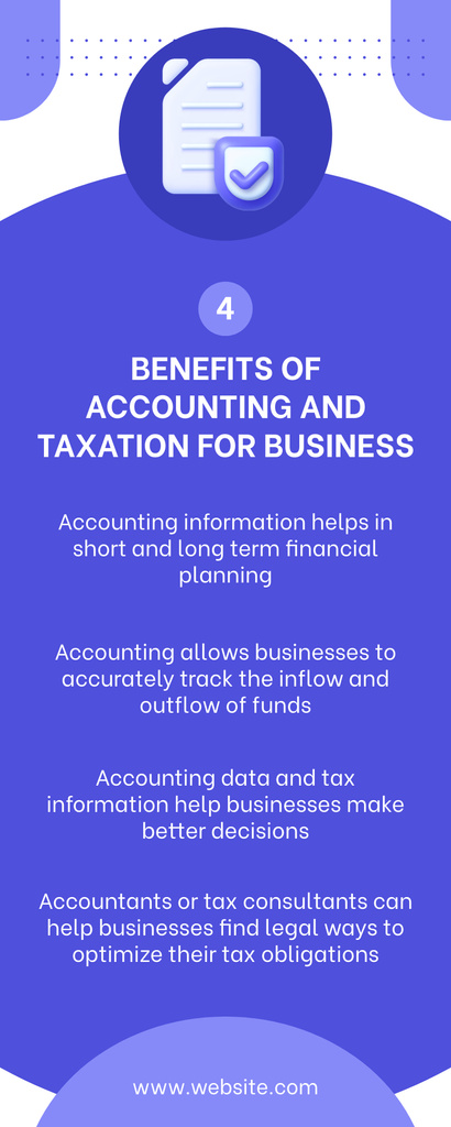Benefits of Accounting and Taxation for Business Infographic – шаблон для дизайна
