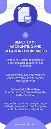 Designvorlage Vorteile der Buchhaltung und Besteuerung für Unternehmen für Infographic