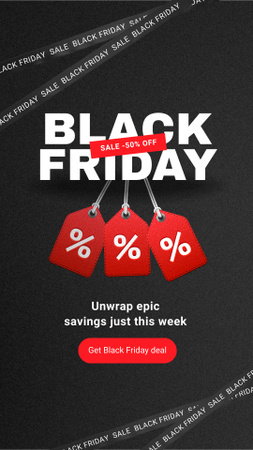 Ontwerpsjabloon van Instagram Video Story van Immense Black Friday Discounts Offer With Tags