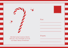 Christmas Wishes with Candy Cane and Red Stripes