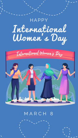 International Women's Day with Women holding Hands Instagram Story Design Template
