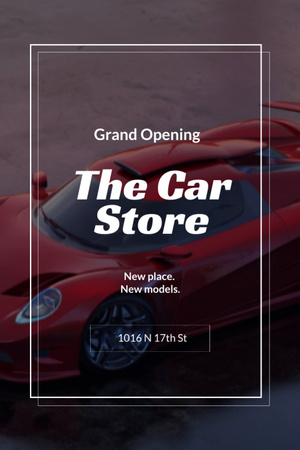 Car store grand opening announcement Flyer 4x6in Design Template