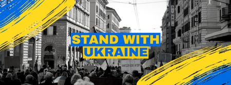 Stand With Ukraine People Facebook cover Design Template
