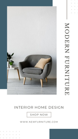 Template di design Annuncio di mobili moderni con poltrona elegante Instagram Story