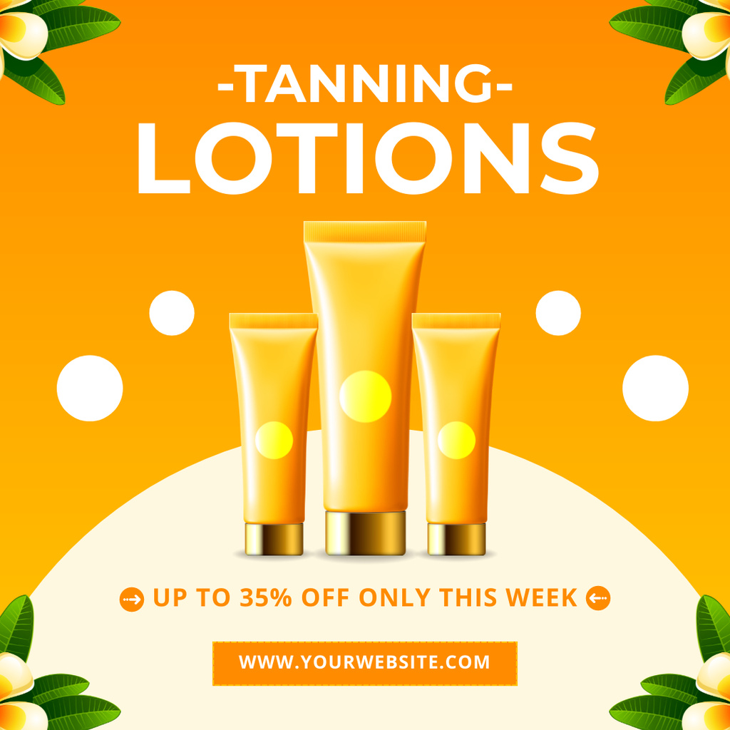 Designvorlage Discount on Tanning Lotions This Week Only für Instagram AD