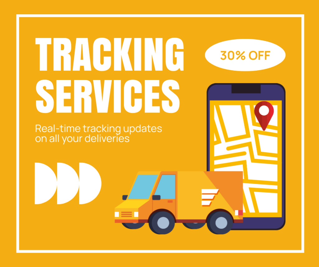 Plantilla de diseño de Tracking of Parcels with Mobile App Facebook 
