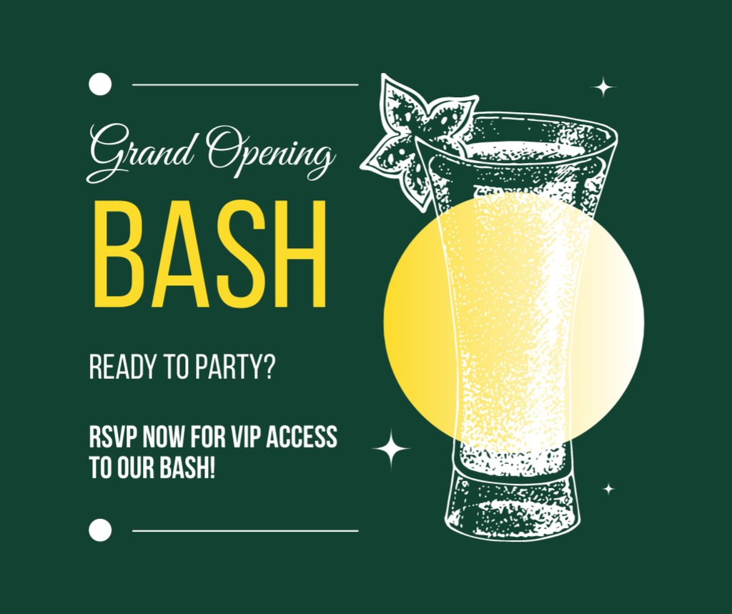 Designvorlage VIP Access For Grand Opening Party für Facebook