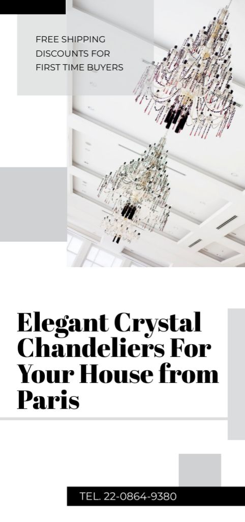 Template di design Offer of Crystal Chandeliers Flyer DIN Large