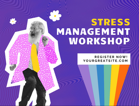 Stress Management Workshop Announcement Postcard 4.2x5.5in Design Template
