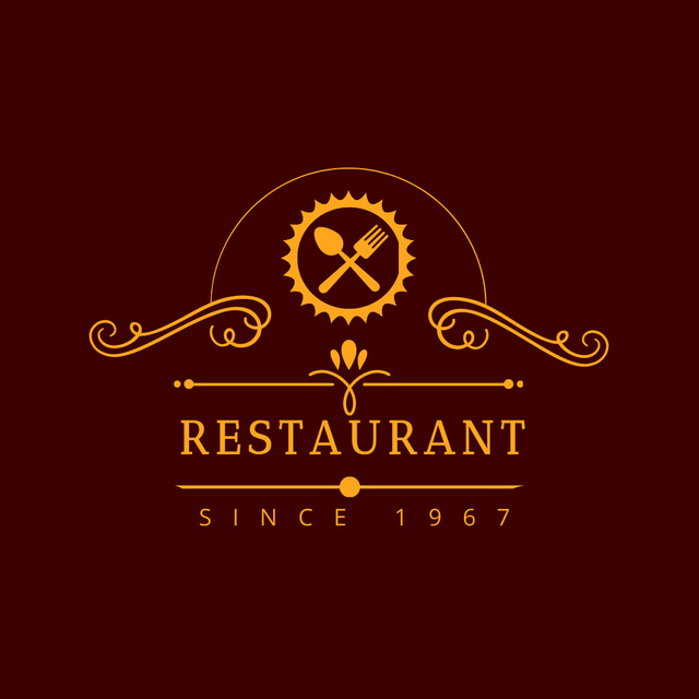 Catering Restaurant Ad Logo 1080x1080px Πρότυπο σχεδίασης