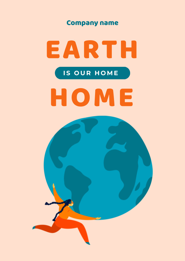 Modèle de visuel Illustration Of Earth Planet As Our Home - Postcard A6 Vertical