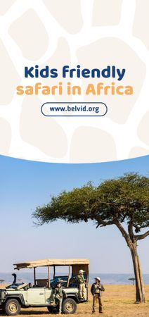 Safari Trip Ad with Family in Car Flyer DIN Large Design Template
