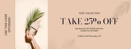 Plantilla de diseño de 
Fashion Collection Discount Announcement Coupon 