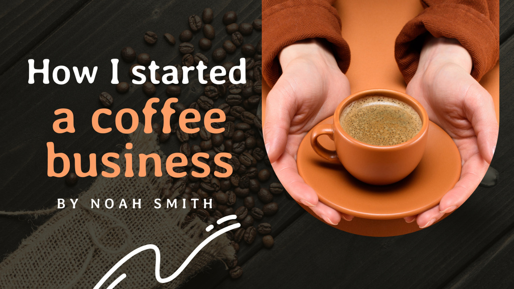 How to Start a Coffee Shop Business Youtube Thumbnail Modelo de Design