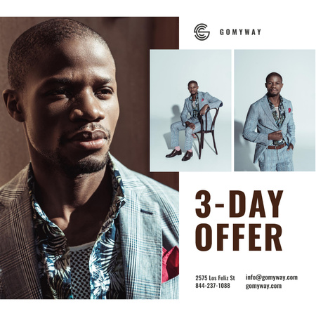 Suits Store Offer Stylish Businessman Instagram Design Template