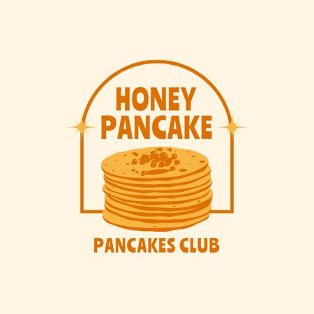 Ontwerpsjabloon van Logo van Pancake Club Advertisement